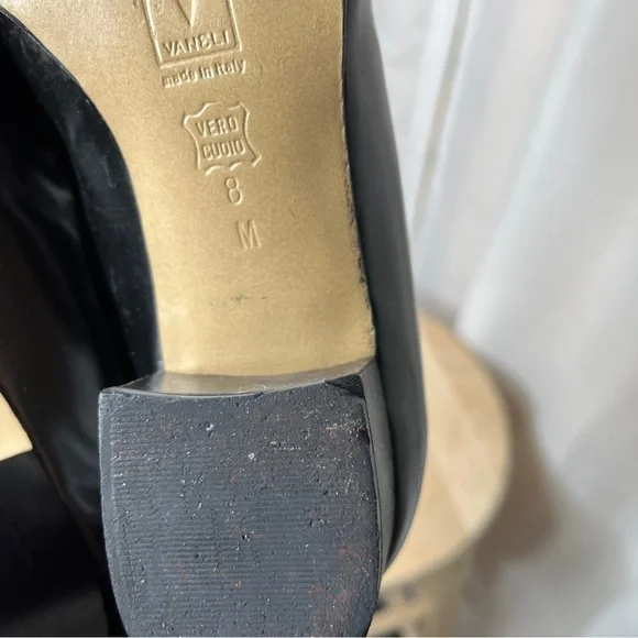 Vintage vaneli black fur embellished shoes - Picture 9 of 10